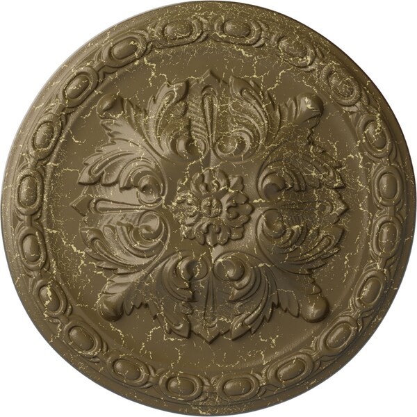 Ekena Millwork Stockport Ceiling Medallion, Hand-Painted Mississippi Mud Crackle, 11 3/4"OD x 3/8"P CM12STMMC - main